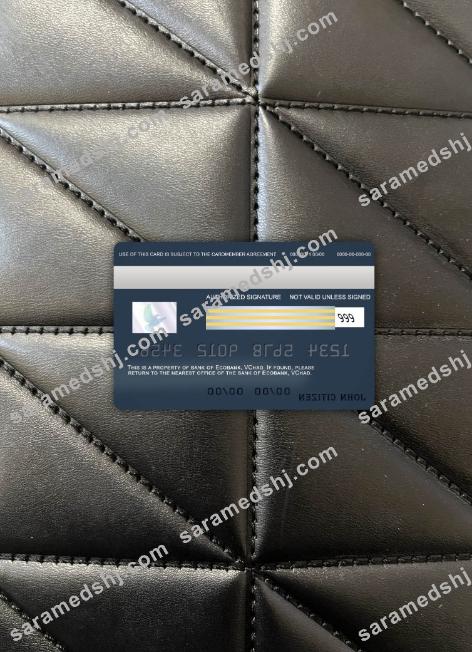 Chad Ecobank visa card photolook back